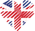 Logo of mukemmeleslesme.com UK, Heart Shaped Image of UK flag.